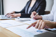 © Ngampol - Professional executive Business colleague team working and analyzing with new project of accounting finance, Idea presentation and meeting strategy plan of financial business investment