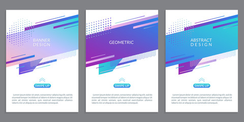 Wall Mural - modern cover design with abstract geometric shapes. banner, poster, book cover, flyer or business br