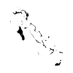 Wall Mural - bahamas map vector, isolated on white background. black template, flat earth. simplified, generalize