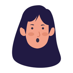 Sticker - surprised woman face icon