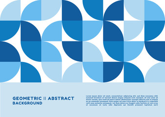 Wall Mural - circle geometric shape background modern art design color blue tone with space