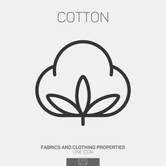 Natural cotton simple line icon