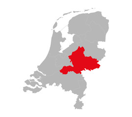  Gelderland province highlighted on netherlands political map. Backgrounds, charts, business concepts.