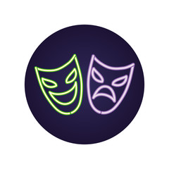 Poster - mardi gras theater faces celebration masks