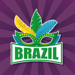 Poster - brazil carnival poster with feather mask