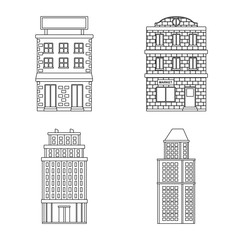 Wall Mural - Isolated object of architecture and exterior logo. Collection of architecture and city vector icon for stock.