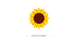 Sunflower logo. Emblem for company. Vector illustration