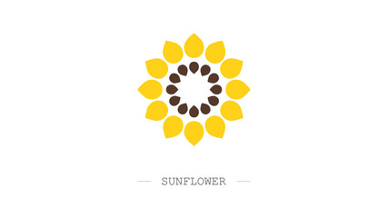 Sunflower logo. Emblem for company. Vector illustration