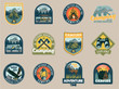 © Oleksii - Set collection of vintage camping travel  badges
