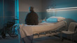 © stokkete - Depressed senior sitting on the hospital bed alone