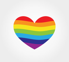 Rainbow Heart Icon.