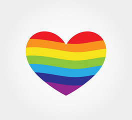 Wall Mural - Rainbow heart icon.
