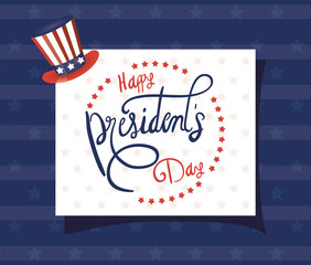 Poster - presidents day poster with usa tophat and lettering