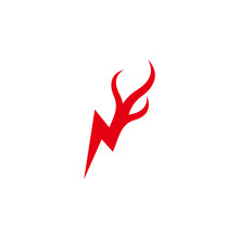 Letter N Symbol Motion Red Powerful Design Logo Vector