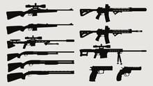 Weapon Silhouette Side View Set