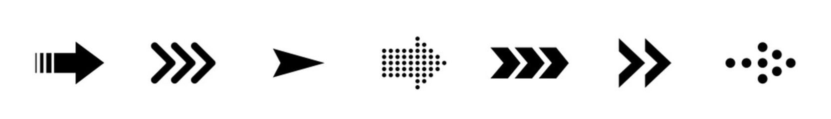 Wall Mural - the arrows are black. arrows in a flat style on a white background.