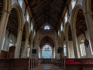 Ancient gothic English church interior