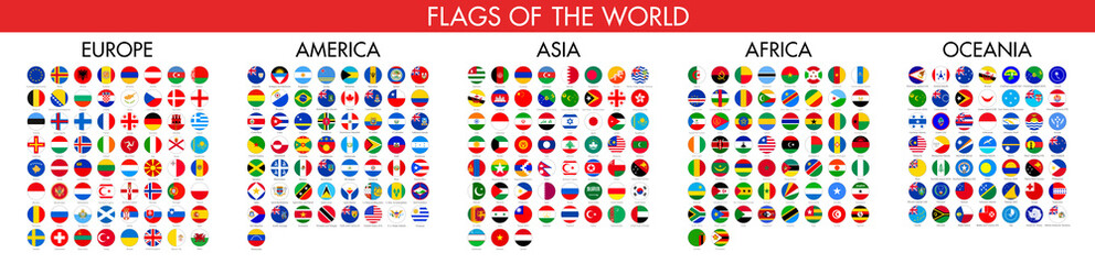 Flag of world. Vector icons