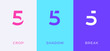 © arbuzu - Set of number 5 minimal logo icon design template elements
