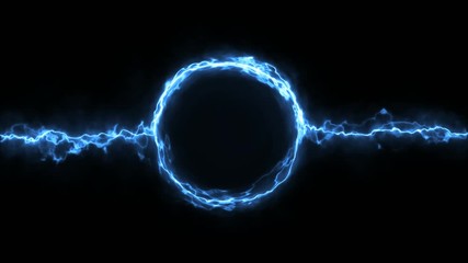 electric scifi plasma ring fx loop/ 4k animation of a scifi fantasy electric plasma ring background 
