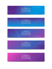 Wall Mural - A collection of bright simple banners for websites in trend colors. Vector illustration