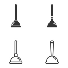 Aufkleber - Plunger icon template color editable. Cleaning Plunger symbol logo vector sign isolated on white background illustration for graphic and web design.