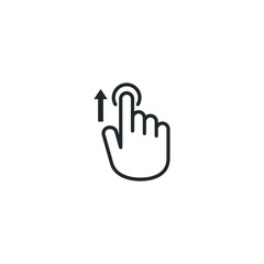 Aufkleber - Swipe up icon for social media stories, scroll pictogram template color editable. Arrow up logo for blogger symbol vector sign isolated on white background illustration for graphic and web design.