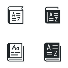 Fototapete - Vocabulary icon template color editable. Book glossary symbol logo vector sign isolated on white background illustration for graphic and web design.