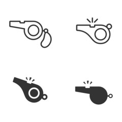 Poster - whistle icon template color editable. Referee symbol logo vector sign isolated on white background illustration for graphic and web design.