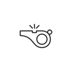 Poster - whistle icon template color editable. Referee symbol logo vector sign isolated on white background illustration for graphic and web design.