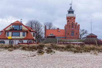 Canvas Print - Leuchtturm in Stolpmünde Westpommern