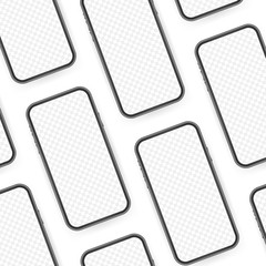 Wall Mural - smartphone mockup. cellphone frame with blank display isolated templates. vector stock illustration.