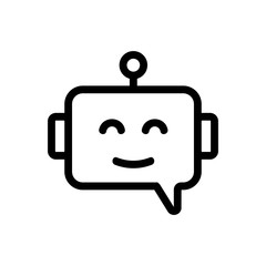 Chat bot icon vector. Thin line sign. Isolated contour symbol illustration