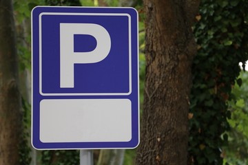 Parking traffic sign. Room for text