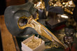 Traditional venetian mask in a shop on the street, Venice Italy.
