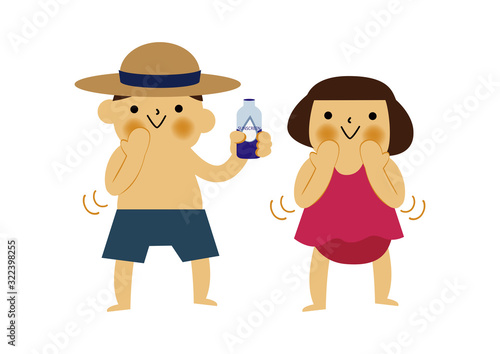 日焼け止めを塗る男の子と女の子 夏のイラストレーション Buy This Stock Vector And Explore Similar Vectors At Adobe Stock Adobe Stock