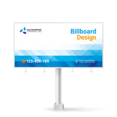 Wall Mural - billboard design, advertising outdoor banner for placing photos and text, creative geometric blue ba