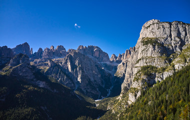 Beautiful view of the Dolomites di Brenta group seen from Molveno