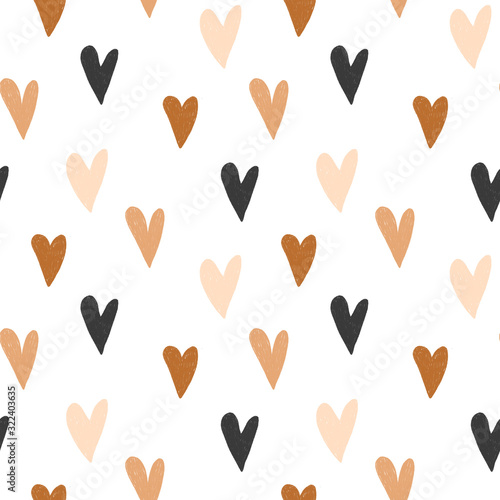 seamless-pattern-of-hand-drawn-simple-hearts-in-pastel-brown-and-neutral-beige-colors-on-white-background
