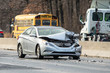 © PhotoSpirit - Car crash accident on highway at day nobody