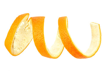 Wall Mural - fresh orange peel isolated on white background