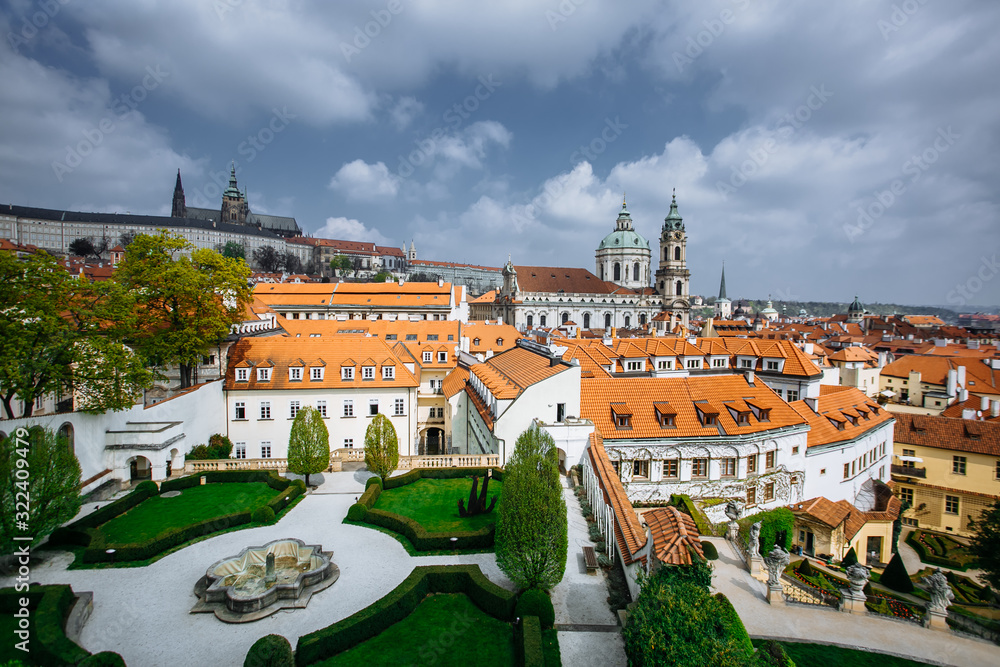 view of the city of prague from republic - obrazy, fototapety, plakaty 