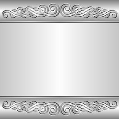 Canvas Print - silver background with ornament