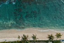 Sri Lanka, Southern Province, Ahangama, Aerial View Of Sandy Coastal Beach
