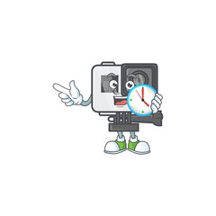 Sticker - Action camera cartoon character style with a clock