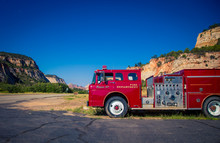 Red Fire Engine In South West USA