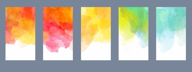 Wall Mural - Set of bright colorful watercolor background for banner or flyer
