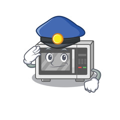 Poster - A manly microwave Cartoon concept working as a Police officer