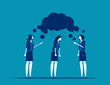 © zenzen - Insults colleagues. Concept office business vector illustration, Angry,