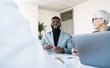 © Sanja - A young professional talking at the business meeting in an office.